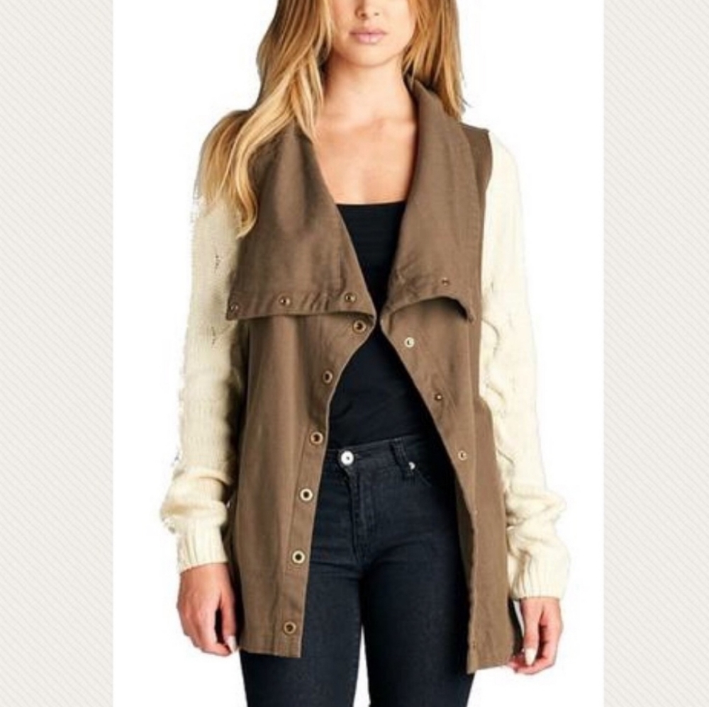 ELLISON | Mixed Media Sweater Jacket